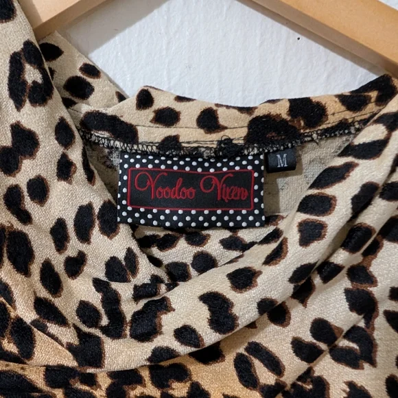 Voodoo Vixen Tan and Black Animal Print Dress - Picture 3 of 4